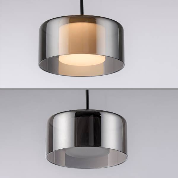 LED-Pendelleuchte Rika Typ A - Klarglas / Eisen - Schwarz - Flammenanzahl: 3
