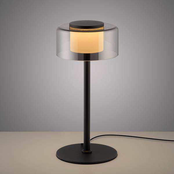 LED-Tischleuchte Rika Typ A - Klarglas / Eisen - Schwarz - 1-flammig