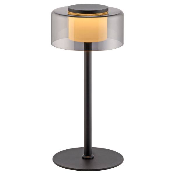 LED-Tischleuchte Rika Typ A - Klarglas / Eisen - Schwarz - 1-flammig