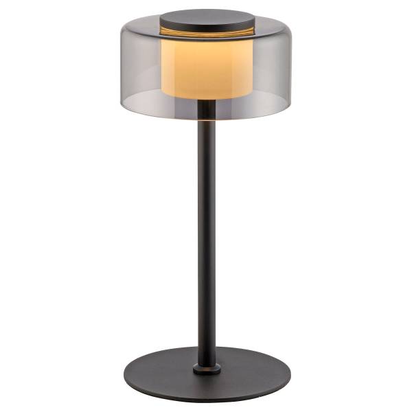 LED-Tischleuchte Rika Typ A - Klarglas / Eisen - Schwarz - 1-flammig
