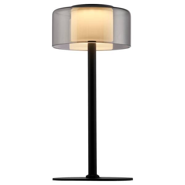 LED-Tischleuchte Rika Typ A - Klarglas / Eisen - Schwarz - 1-flammig