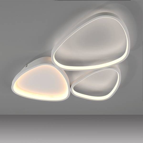 LED-Deckenleuchte Pebbles - Eisen / Aluminium - Weiß - Flammenanzahl: 3