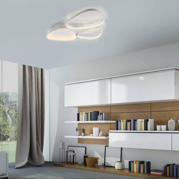 LED-Deckenleuchte Pebbles - Eisen / Aluminium - Weiß - Flammenanzahl: 3