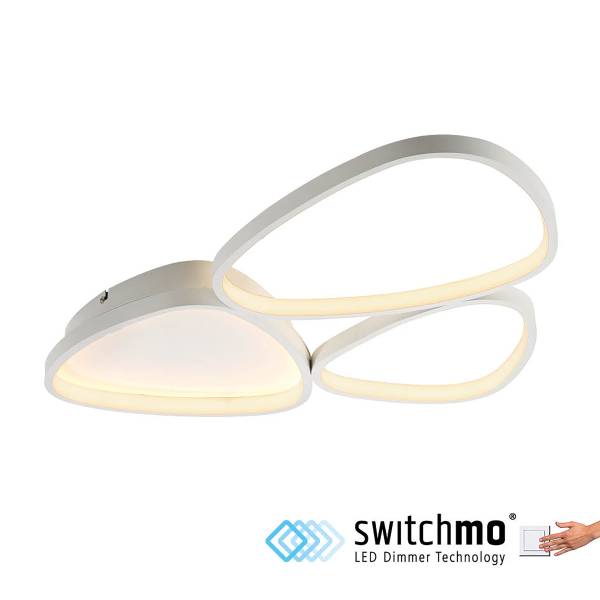 LED-Deckenleuchte Pebbles - Eisen / Aluminium - Weiß - Flammenanzahl: 3