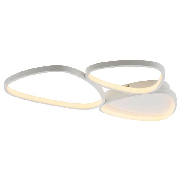 LED-Deckenleuchte Pebbles - Eisen / Aluminium - Weiß - Flammenanzahl: 3