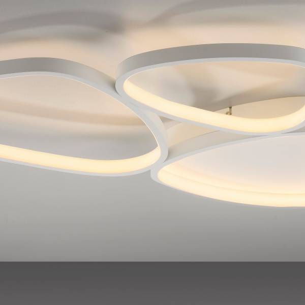 LED-Deckenleuchte Pebbles - Eisen / Aluminium - Weiß - Flammenanzahl: 3