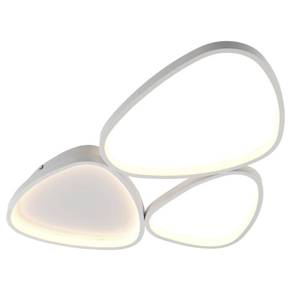 LED-Deckenleuchte Pebbles - Eisen / Aluminium - Weiß - Flammenanzahl: 3