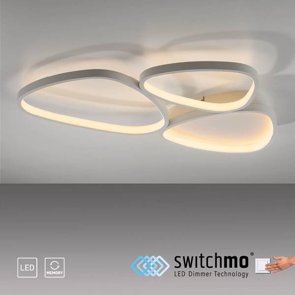 LED-Deckenleuchte Pebbles - Eisen / Aluminium - Weiß - Flammenanzahl: 3