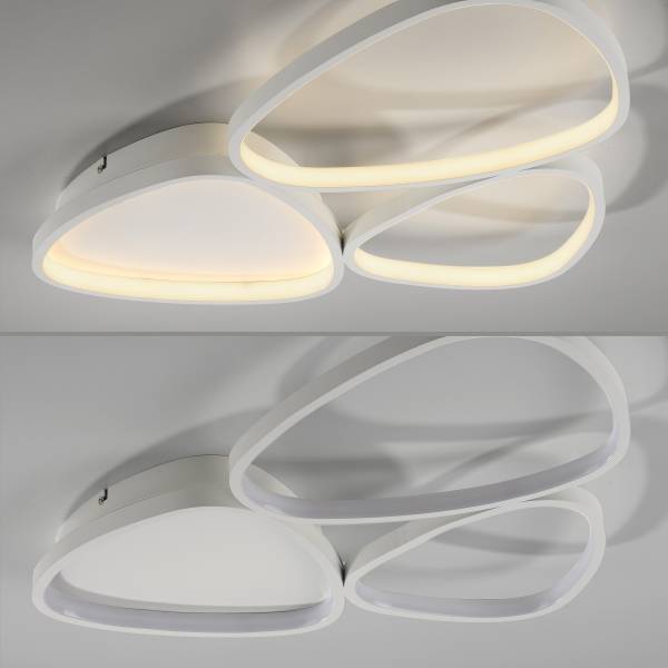 LED-Deckenleuchte Pebbles - Eisen / Aluminium - Weiß - Flammenanzahl: 3