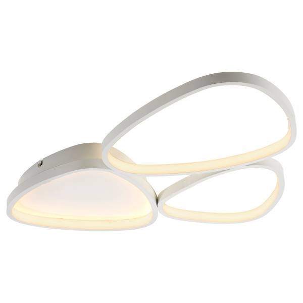 LED-Deckenleuchte Pebbles - Eisen / Aluminium - Weiß - Flammenanzahl: 3