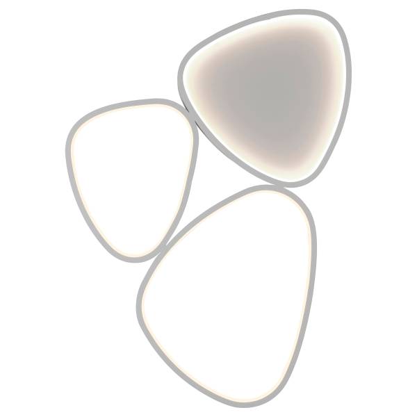 LED-Deckenleuchte Pebbles - Eisen / Aluminium - Weiß - Flammenanzahl: 3