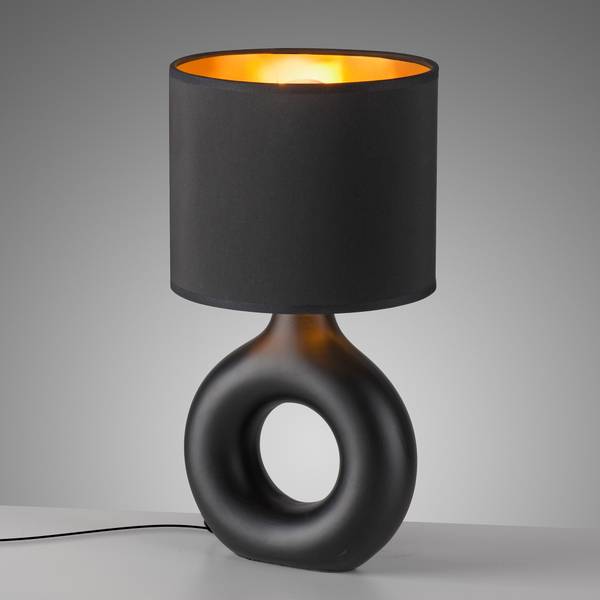 Tischleuchte Carara - Keramik - 1-flammig - Schwarz / Gold