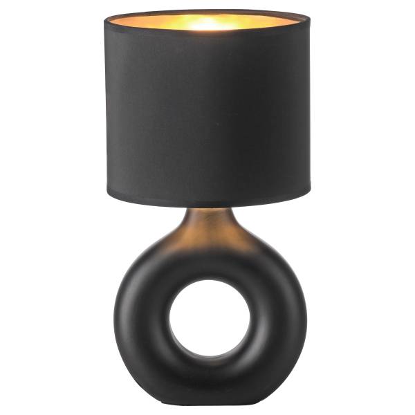 Tischleuchte Carara - Keramik - 1-flammig - Schwarz / Gold