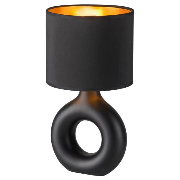 Tischleuchte Carara - Keramik - 1-flammig - Schwarz / Gold