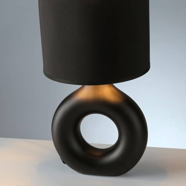 Tischleuchte Carara - Keramik - 1-flammig - Schwarz / Gold