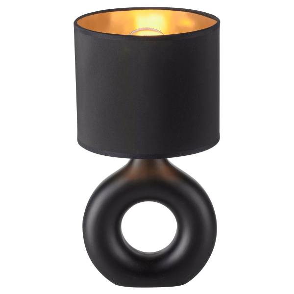 Tischleuchte Carara - Keramik - 1-flammig - Schwarz / Gold
