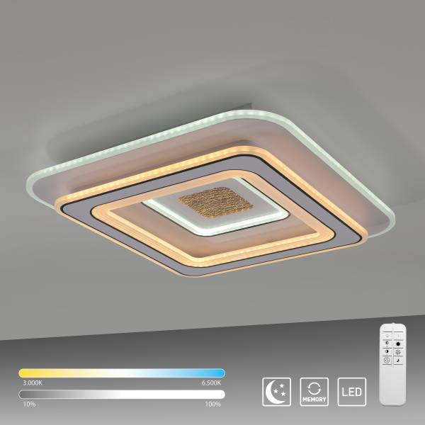 LED-Deckenleuchte Tolago Typ B - Kunststoff - Weiß - 1-flammig