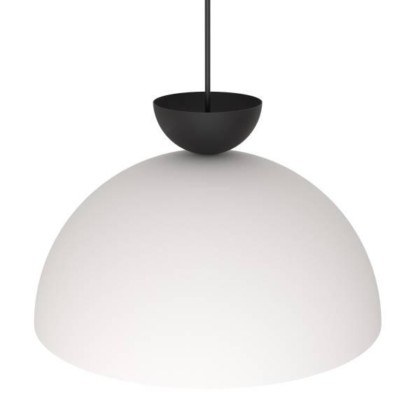 Pendelleuchte Lunaro - Stahl - Weiß - Durchmesser Lampenschirm: 40 cm