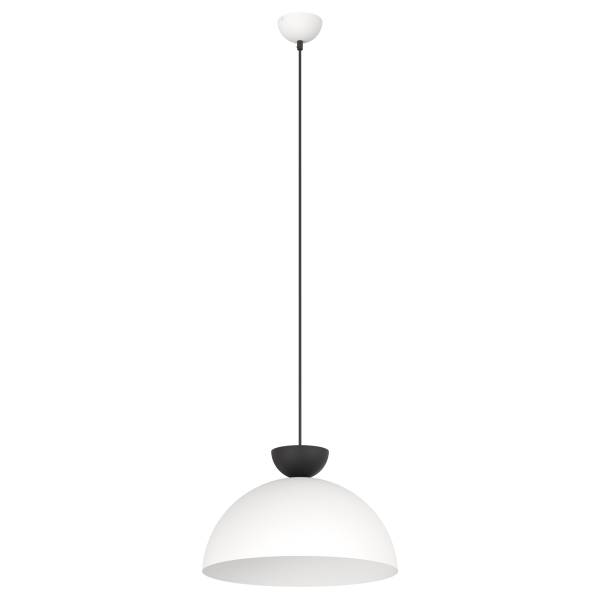 Pendelleuchte Lunaro - Stahl - Weiß - Durchmesser Lampenschirm: 40 cm