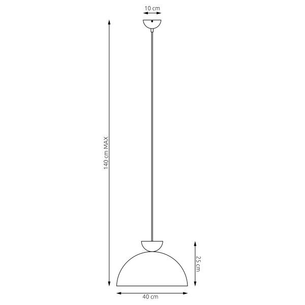 Pendelleuchte Lunaro - Stahl - Weiß - Durchmesser Lampenschirm: 40 cm