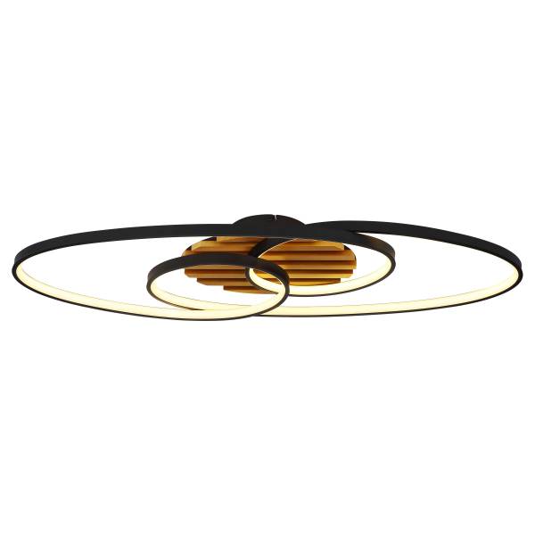 LED-Deckenleuchte Tisha Typ B - Eisen / Kiefer massiv - 1-flammig