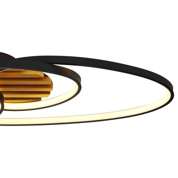 LED-Deckenleuchte Tisha Typ B - Eisen / Kiefer massiv - 1-flammig