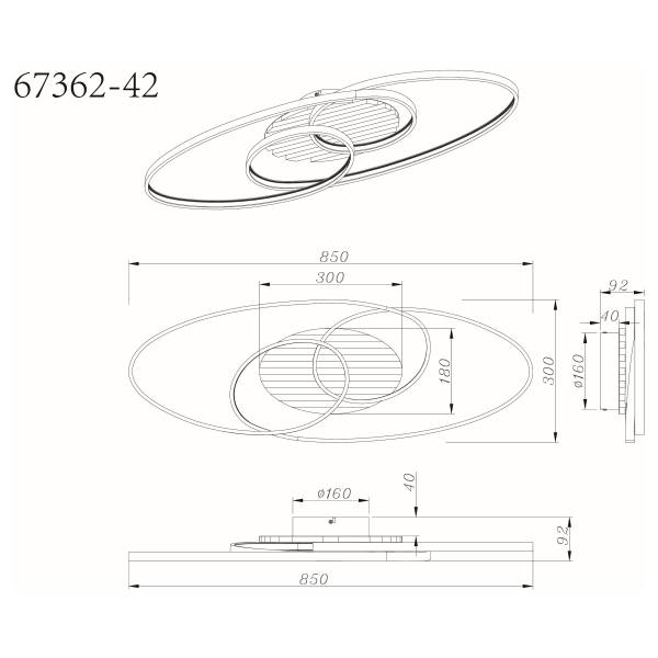 LED-Deckenleuchte Tisha Typ B - Eisen / Kiefer massiv - 1-flammig