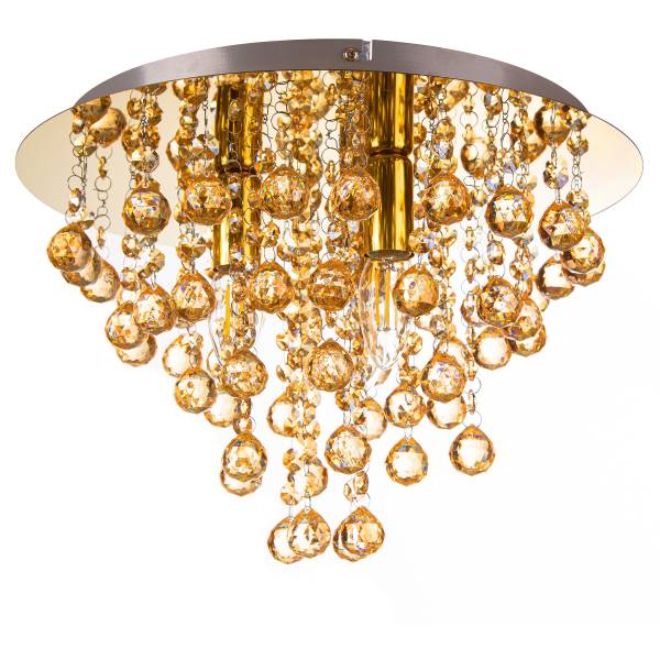 Deckenleuchte London - Kunststoff / Eisen - 3-flammig - Gold