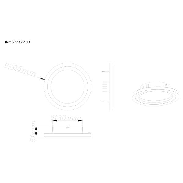 LED-Deckenleuchte Dakari Typ B - Acrylglas / Aluminium - 1-flammig