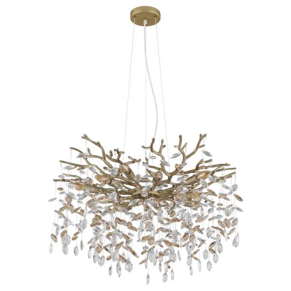 Pendelleuchte Queena Typ B - Glas / Eisen - 10-flammig - Gold