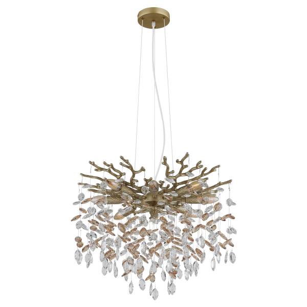 Pendelleuchte Queena Typ A - Glas / Eisen - 8-flammig - Gold