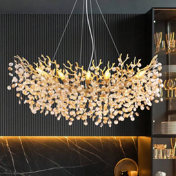 Pendelleuchte Queena Typ C - Glas / Eisen - 10-flammig - Gold
