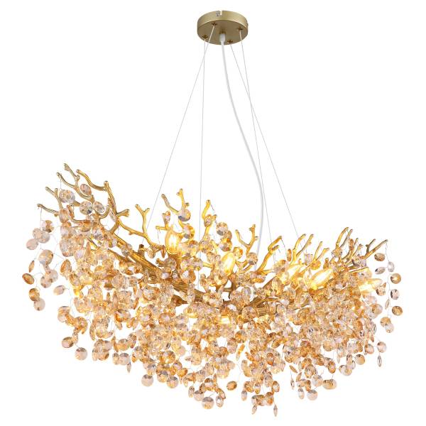 Pendelleuchte Queena Typ C - Glas / Eisen - 10-flammig - Gold