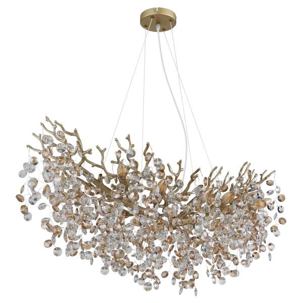 Pendelleuchte Queena Typ C - Glas / Eisen - 10-flammig - Gold