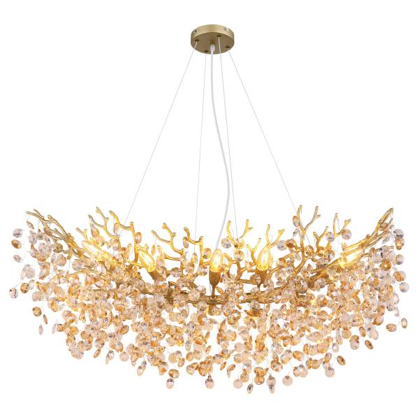 Pendelleuchte Queena Typ C - Glas / Eisen - 10-flammig - Gold