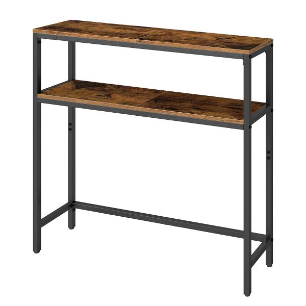 Konsolentisch Long Pine - 80 cm - Altholz Dekor / Schwarz