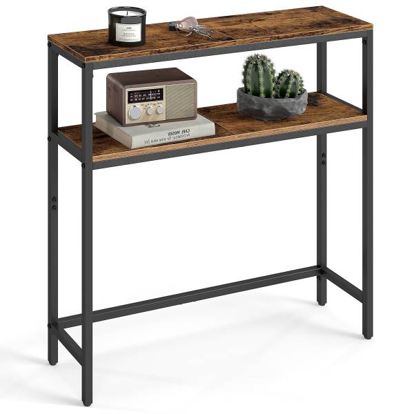Konsolentisch Long Pine - 80 cm - Altholz Dekor / Schwarz