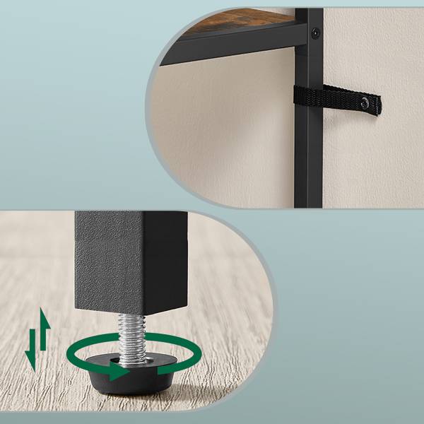 Konsolentisch Long Pine - 80 cm - Altholz Dekor / Schwarz