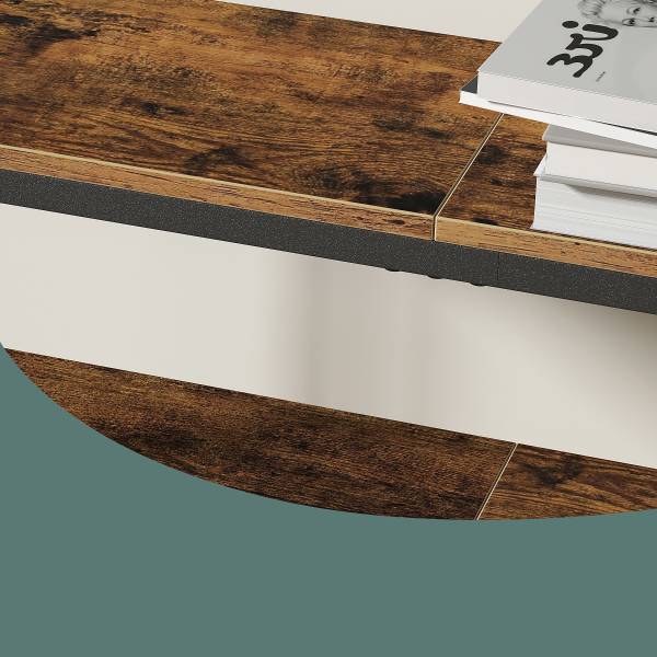 Konsolentisch Long Pine - 80 cm - Altholz Dekor / Schwarz