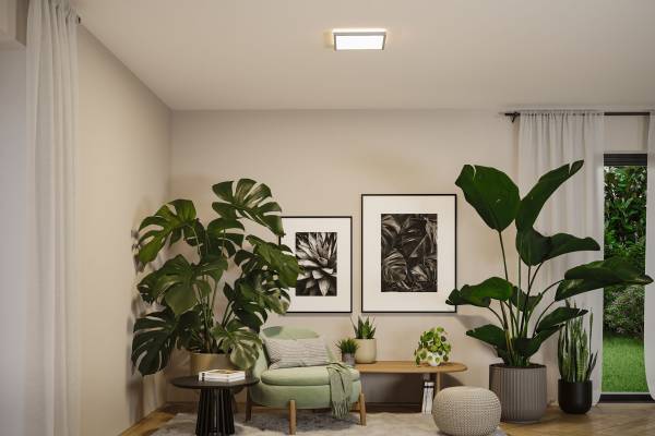 LED-Deckenleuchte Atria Shine Select - Kunststoff - 1-flammig - Silber - 30 x 30 cm