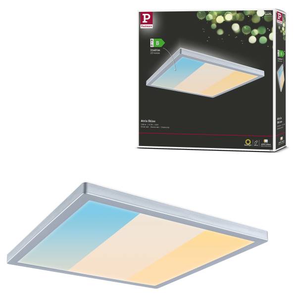 LED-Deckenleuchte Atria Shine Select - Kunststoff - 1-flammig - Silber - 30 x 30 cm