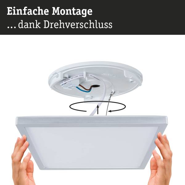 LED-Deckenleuchte Atria Shine Select - Kunststoff - 1-flammig - Silber - 30 x 30 cm