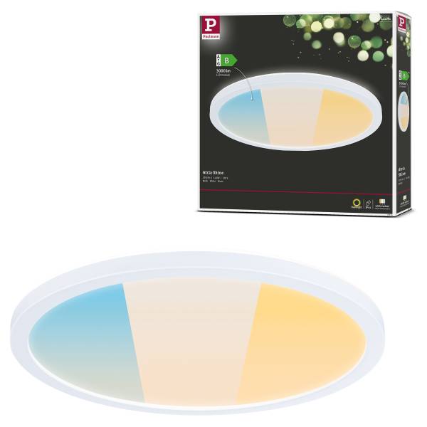 LED-Deckenleuchte Atria Shine Select R - Kunststoff - 1-flammig - Weiß - Durchmesser: 29 cm