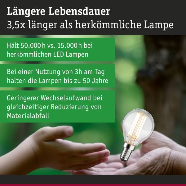 LED-Glühbirne Eco-Line Tropfen 78mm - Klarglas - Warmweiß