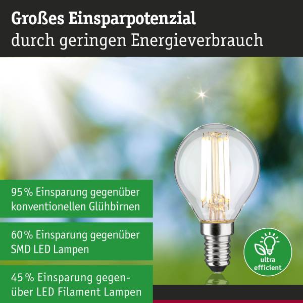 LED-Glühbirne Eco-Line Tropfen 78mm - Klarglas - Warmweiß