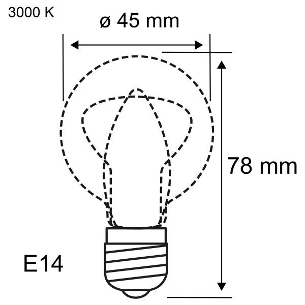 LED-Glühbirne Eco-Line Tropfen 78mm - Klarglas - Warmweiß