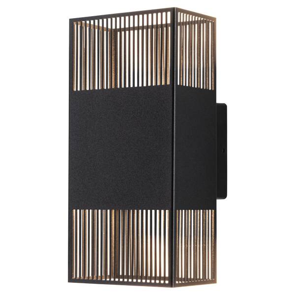 LED-Außenwandleuchte Tharin - Edelstahl - 1-flammig - Schwarz