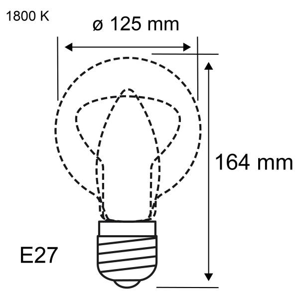 LED-Glühbirne Floating Shine Globe Typ A - Klarglas - Grau
