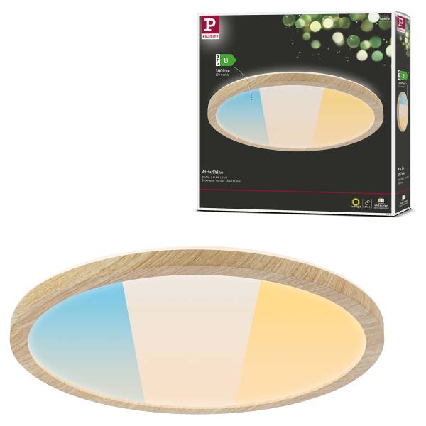 LED-Deckenleuchte Atria Shine Select R - Kunststoff - 1-flammig - Braun - Durchmesser: 29 cm