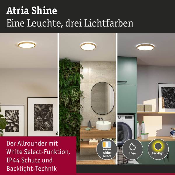 LED-Deckenleuchte Atria Shine Select R - Kunststoff - 1-flammig - Braun - Durchmesser: 29 cm